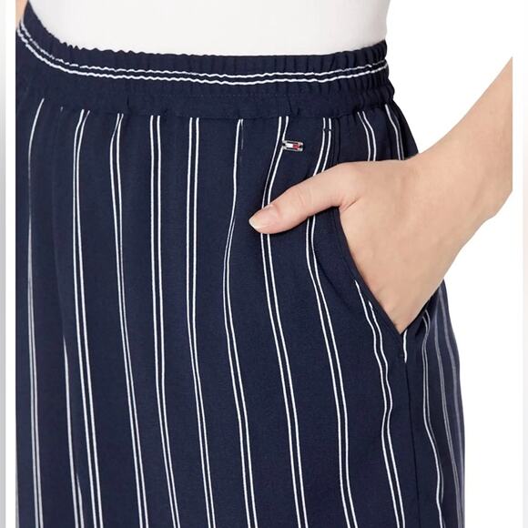Tommy Hilfiger navy stripe wide leg pant sz XXL - Picture 2 of 11